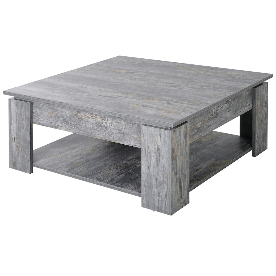 image 1 of HOMCOM 2 Tier Coffee Table Accent End Console Table Bottom Shelf Grey
