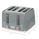 image 7 of HOMCOM Toaster with 4 Slot, 7 Browning Levels, 1600W, Grey Honeycomb Grey | Pink accents | 29.3L x 27.6W x 18.9H cm