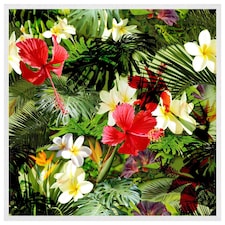 Tropical foliage (Picutre Frame) White | M