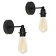 image 5 of ValueLights Pair Of Industrial Steampunk Style Satin Black Pipework Single Wall Lights | Black