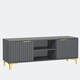 image 4 of Bold TV unit 120cm grey ribbed fronts gold accents Grey