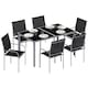 image 1 of Outsunny 7 Piece Garden Dining Set, Steel Outdoor Table and Chairs