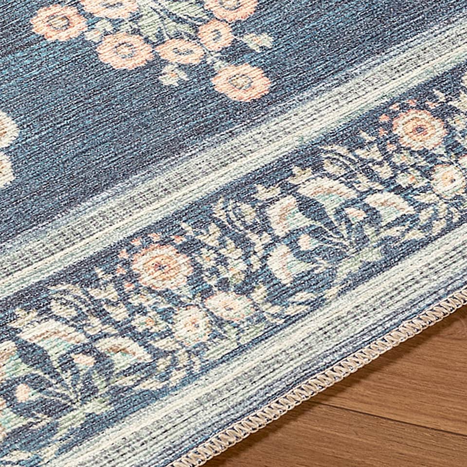 image 1 of LIVABLISS Thistle-Washable Modern Floral Rug 200 x 275 cm | Blue Green Beige
