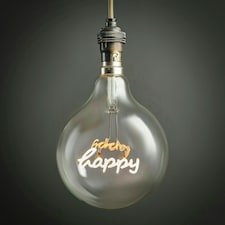 ValueLights Vintage Style 2w LED BC B22 Bayonet Cap Word Script Happy Design Clear Light Bulb - Happy