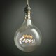 image 1 of ValueLights Vintage Style 2w LED BC B22 Bayonet Cap Word Script Happy Design Clear Light Bulb - Happy