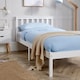 image 2 of Single Pine Solid Wood Bed 3ft White Low End Slatted Base Furniture Headboard