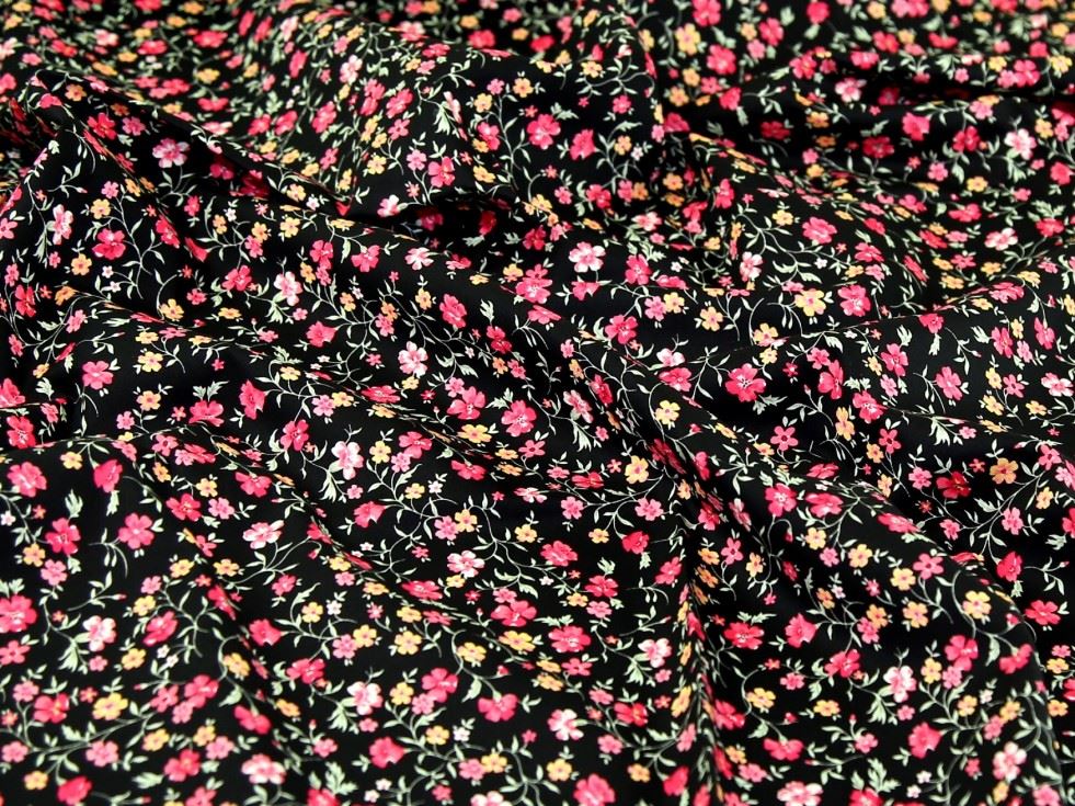 Rose and Hubble Black 100% Cotton Poplin Dressmaking Fabric, 112.5cm / 44" Wide - per metre