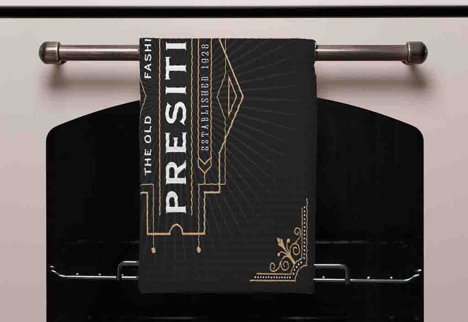 image 1 of Art Deco Old Fashioned Prestige (Kitchen Towel)
