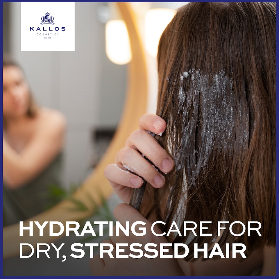 image 1 of Kallos KJMN Blueberry Revitalising Hair Mask 1L Deeply hydrating care for dry damaged chemically treated hair enriched avocado oil for shine and nourishment