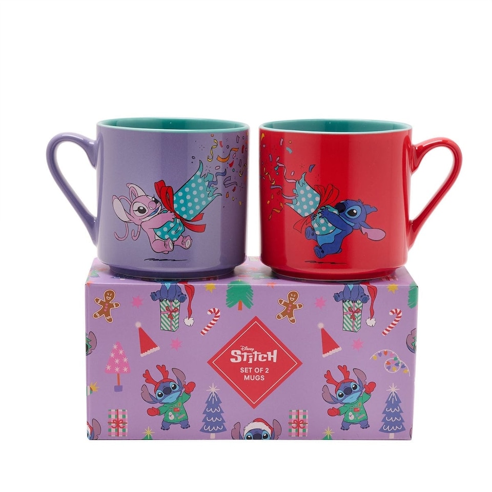 image 1 of Widdop Gifts Disney Lilo & Stitch Set of 2 Christmas Mugs