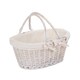 image 1 of Medium White Swing Handle Wicker Shopper with White Lining | White | White