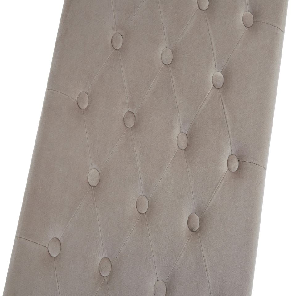 image 1 of Allure Mink Velvet Bench with Silver Finish Frame Silver