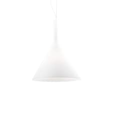 Cocktail 1 Light Large Dome Ceiling Pendant White, E27