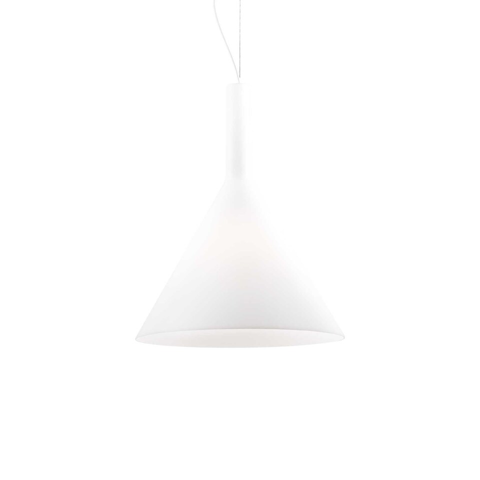 image 1 of Cocktail 1 Light Large Dome Ceiling Pendant White, E27
