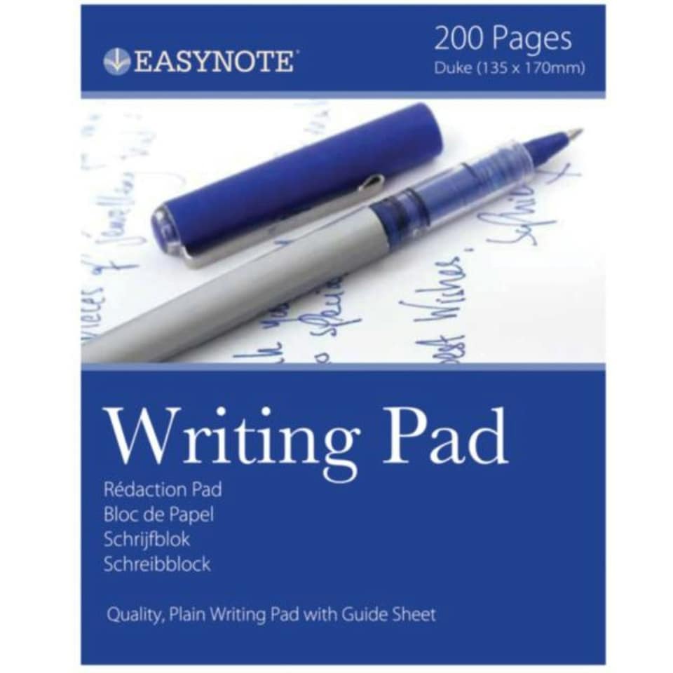 image 1 of Easynote Quality Plain Writing Pad With Guide Sheet 200 Pages 135x170mm