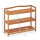 image 2 of COSTWAY 3-Tier Wood Shoe Rack Solid Shoe Storage Shelf Brown