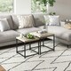 image 2 of HOMCOM Coffee Table Set of 2 with 3.5cm Thick Tabletop, Oak