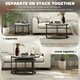image 4 of HOMCOM 2 Pcs Stacking Coffee Table Set Steel Frame Marble-Effect Top Foot Pads | Grey | 78.5x78.5x46.5