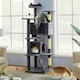 image 2 of Yaheetech 177 cm Cat Tree Tower with Condos and Scratching Posts Dark Grey