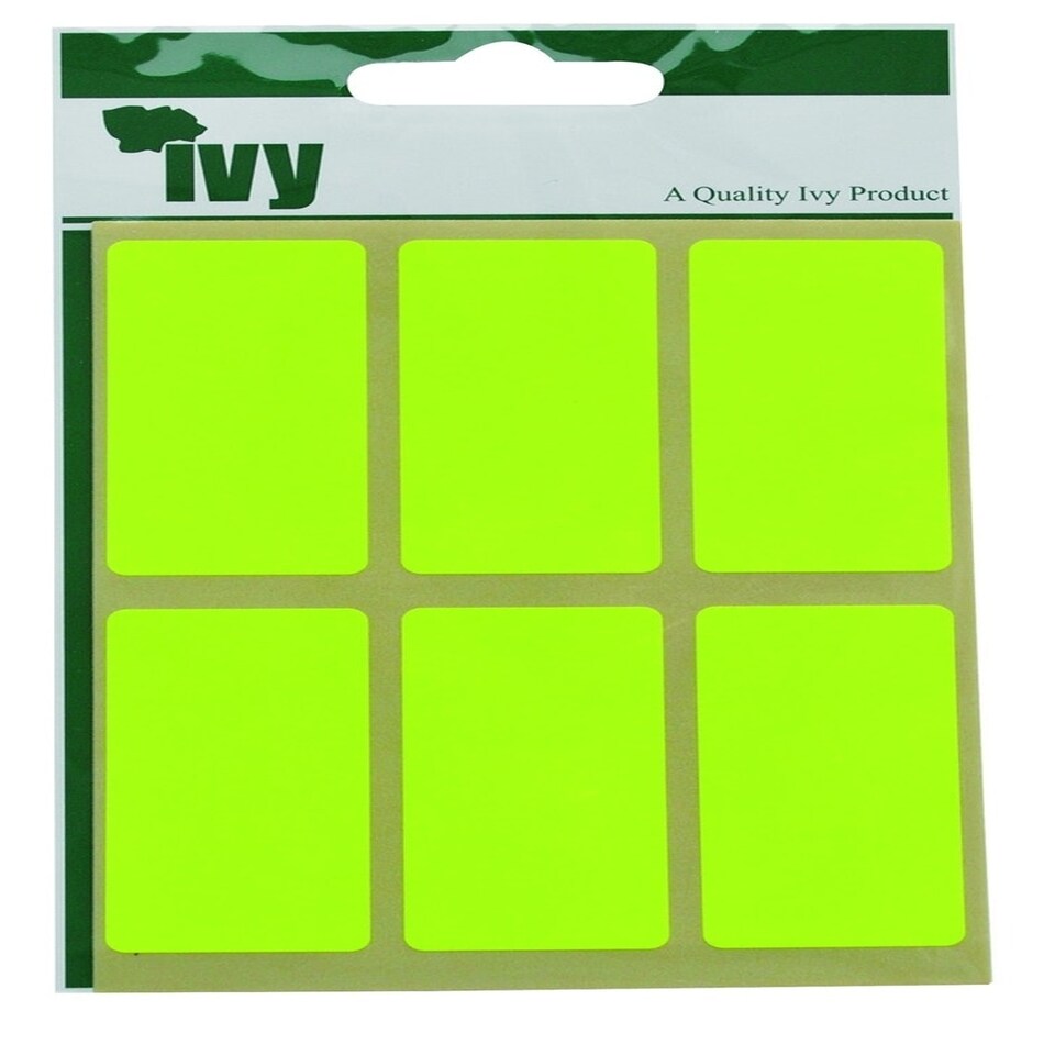 image 1 of Pack of 24 Yellow Fluorescent 25x50mm Rectangular Labels