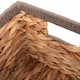 image 4 of Small Water Hyacinth With Grey Rope Border Rectangular Storage Basket | Brown | Brown