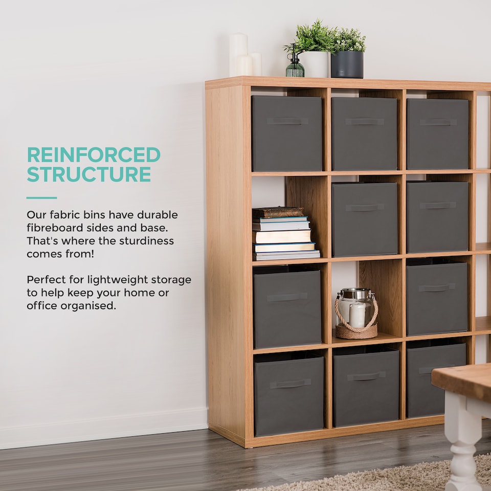 image 1 of Foldable Storage Cubes Set of 6 Grey