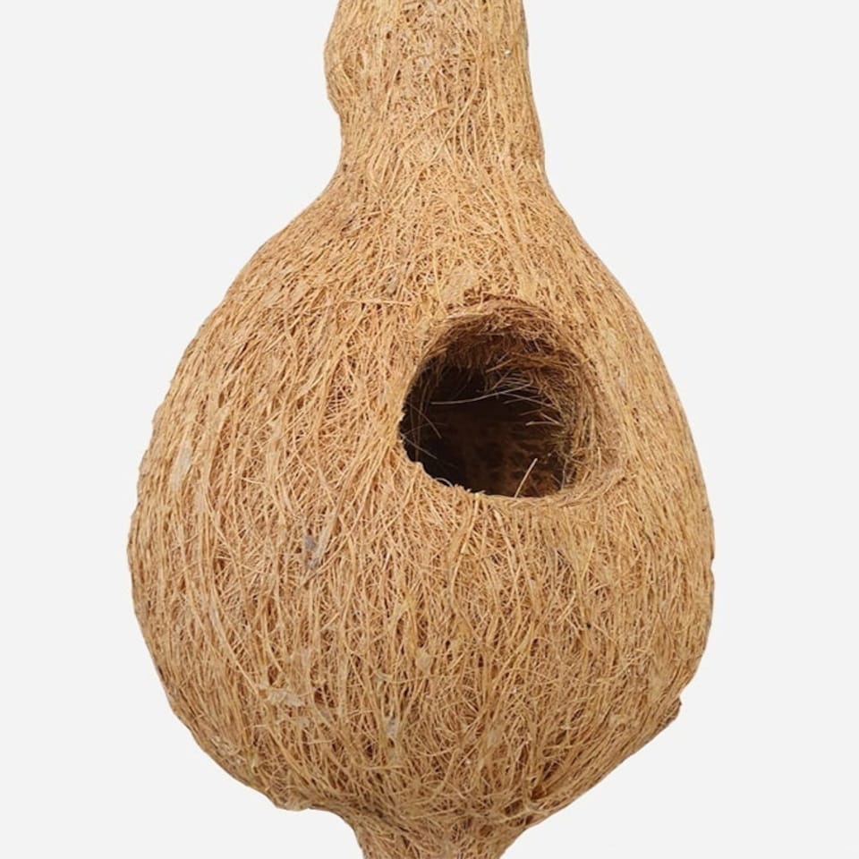 Bird Nest - Fibre/Coconut Shell/Rubber - Small - L15 x H40 cm Brown | One Size