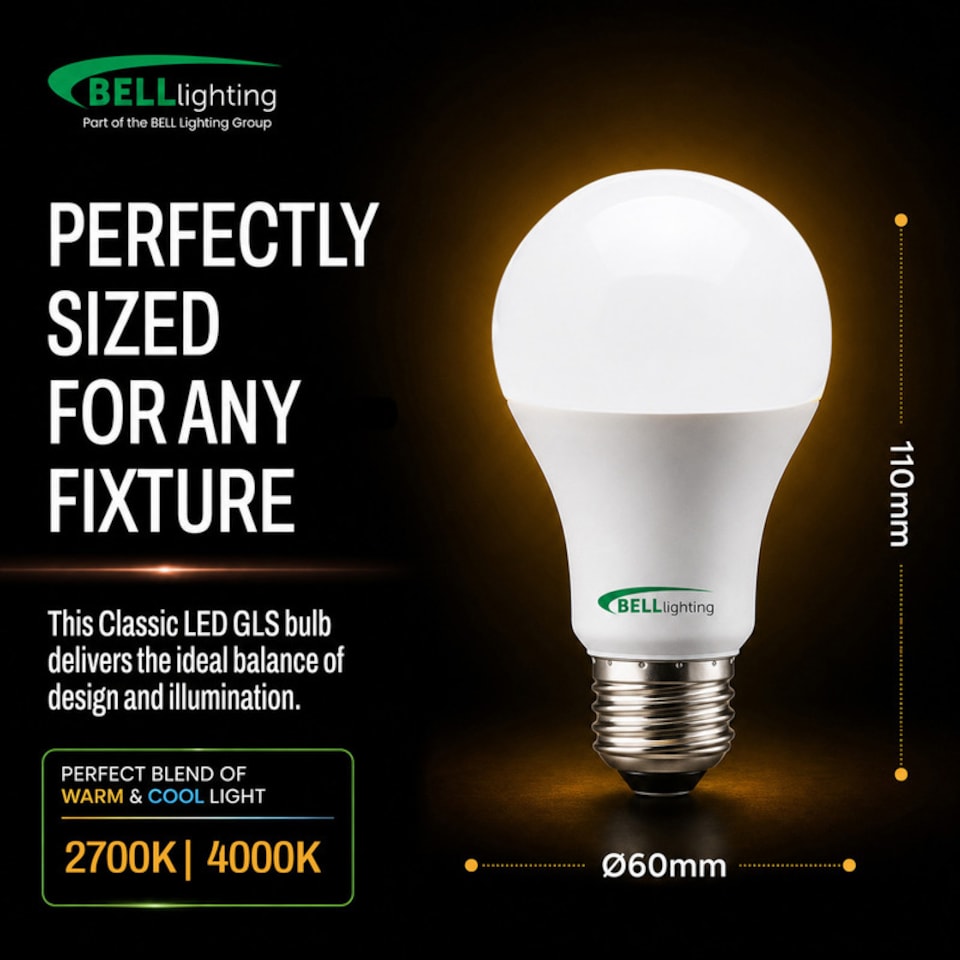 image 1 of BELL Lighting E27 LED GLS 8.1W Energy Saving Bulbs Natural White 4000K