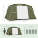 image 9 of Outsunny Camping Tent, Family Tent 6 Person 2 Room Easy Set Up, Green