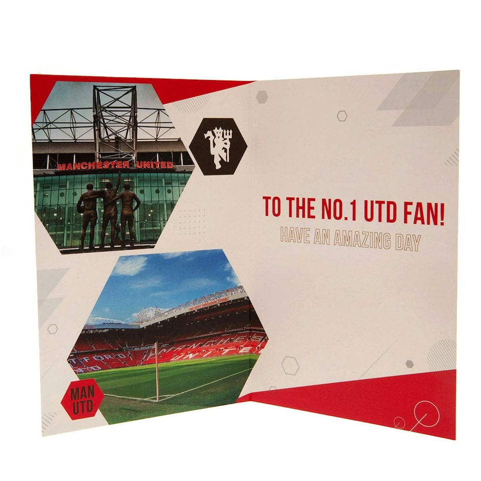 image 1 of Manchester United FC Birthday Card With Stickers - Red/Yellow - 22cm x 15cm