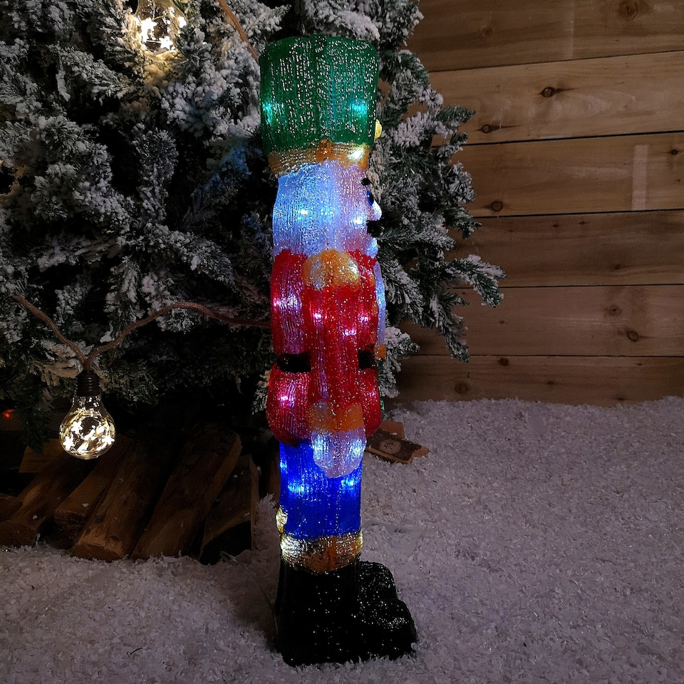 image 1 of 40cm Christmas Stocking Hanging Decoration in 3D Santa Design