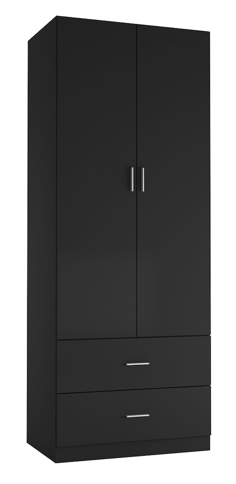 image 1 of 2-Door 2-Drawer Wardrobe | Grey | Unit Colour: Grey