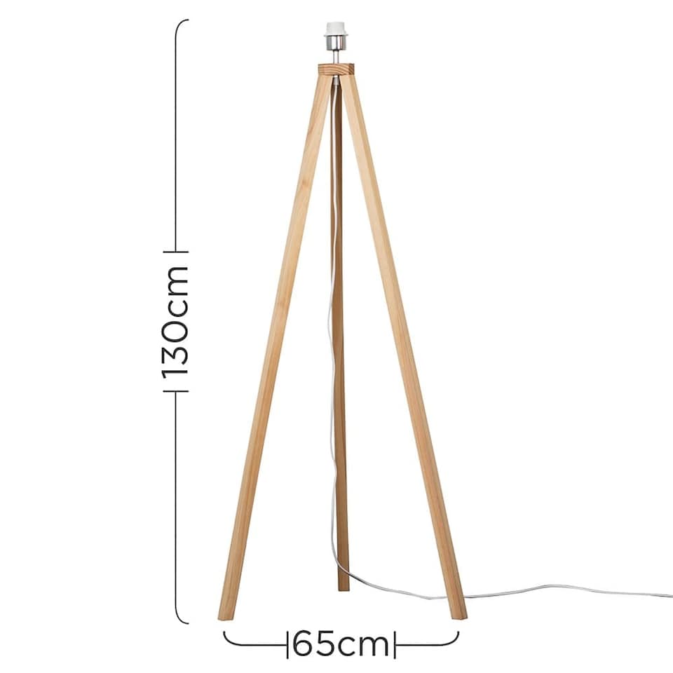 image 1 of ValueLights Modern Light Wood Tripod Design Floor Lamp Base | Brown