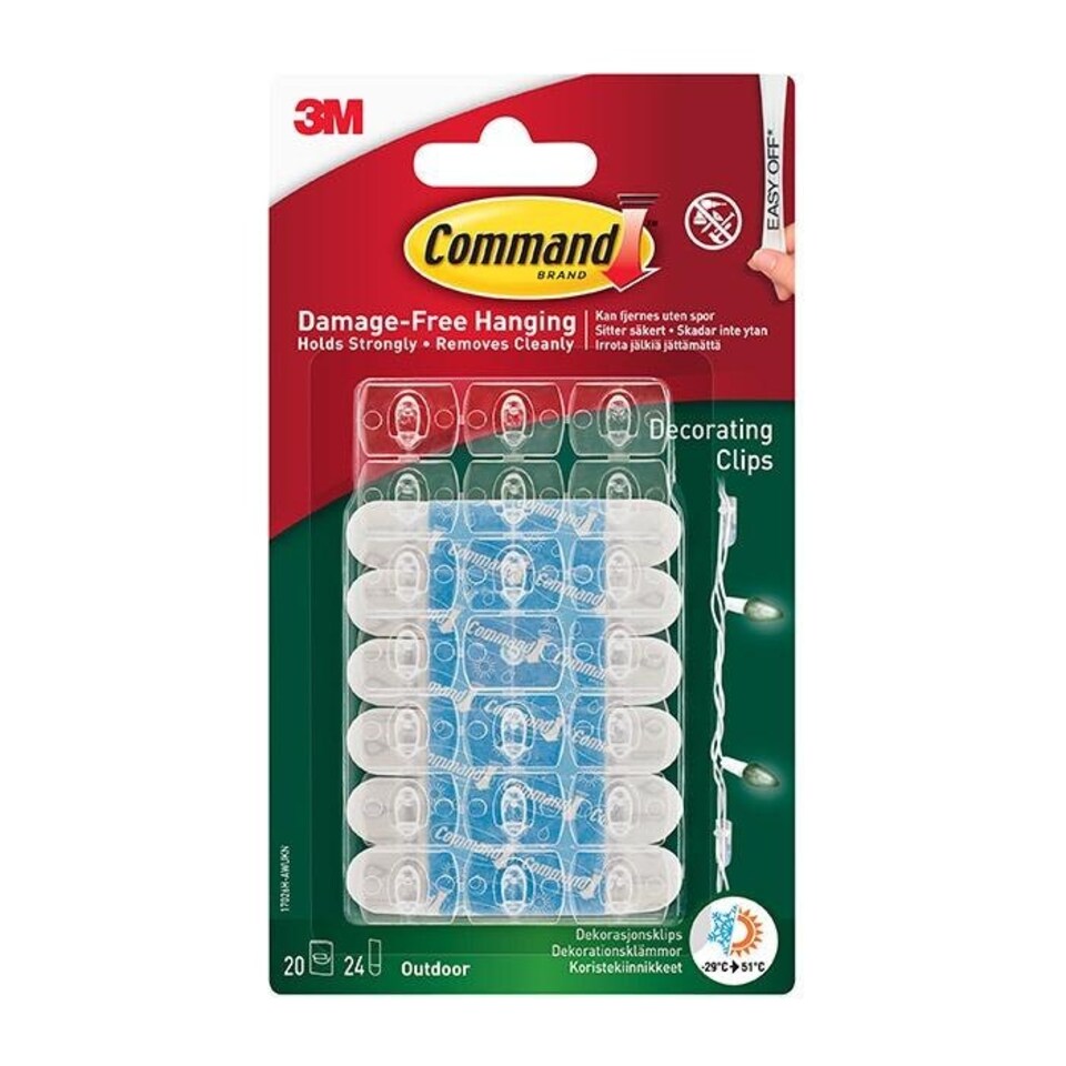 Command 17026H Outdoor Decorating Clips 20pk - One Colour - One Size