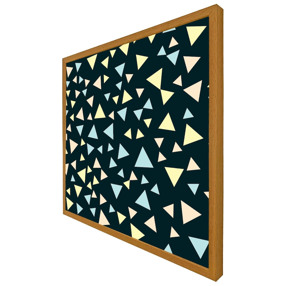 image 1 of Yellow & blue triangles (Picutre Frame) White | XL