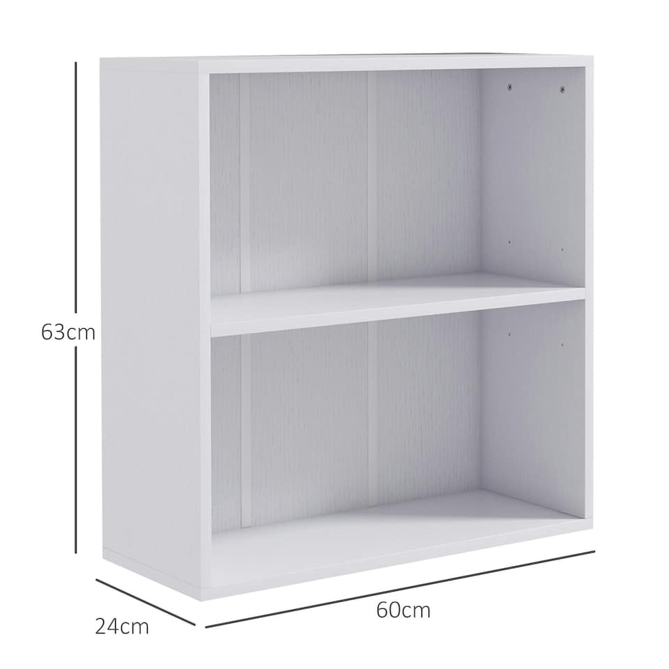 image 1 of HOMCOM Bookshelf Display Storage Shelf with 2 Compartments White