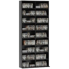 HOMCOM 640 CD Storage Unit 360 DVD Storage Tower w/ 18 Compartments White 