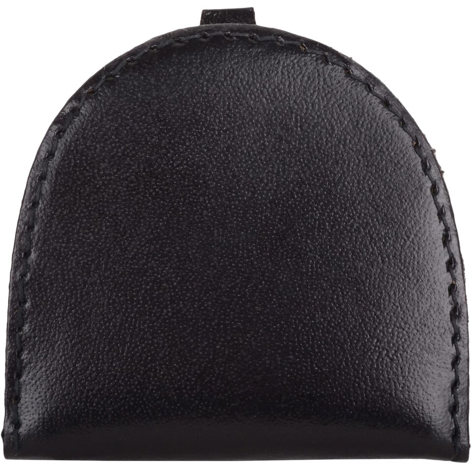 image 1 of Lorenz Real Leather Semi Round Money Tray Purse | Black | Black