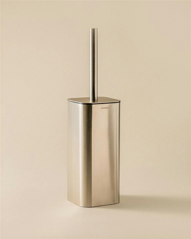 image 1 of Cosmic Toilet Brush Floor with Durable Stainless Steel for Bathroom, Silver