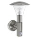 image 3 of Set of 2 Halo - Stainless Steel Outdoor IP44 Motion Sensor Wall Lights | Grey | Brushed stainless steel and clear PC | Small | 2