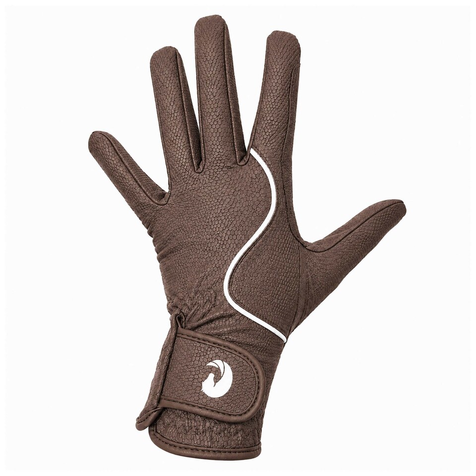 image 1 of Coco Equestrian Brown (M) Synthetic Leather Horse Riding Gloves | Brown