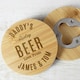 image 7 of Personalised Free Text Bamboo Bottle Opener Coaster