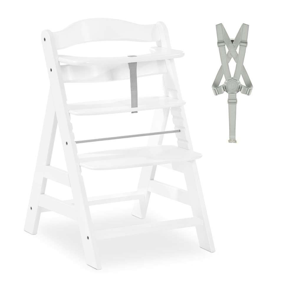 image 1 of Hauck Alpha+ Wooden Highchair - White