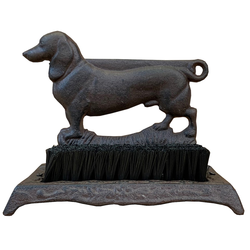 image 1 of Cast Iron Vintage Dachshund Dog Design Boot Brush Shoe Scraper