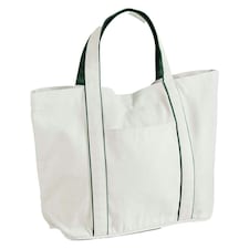 Westford Mill Courtside Tote Bag - Soft White/Bottle Green - One Size