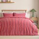 image 1 of Furn Dual Tone Striped Duvet Cover Set | Pink | Pink/Red | Single | 1