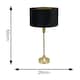 image 4 of ValueLights Maggie Gold Candlestick Table Lamp Black Velvet Gold Shade & Bulb | Gold