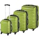 image 1 of Suitcase Set of 4 ABS Hard Shell Luggage Travel Trolley 4 Wheel Lightweight Telescopic Handle | Green | green | 1
