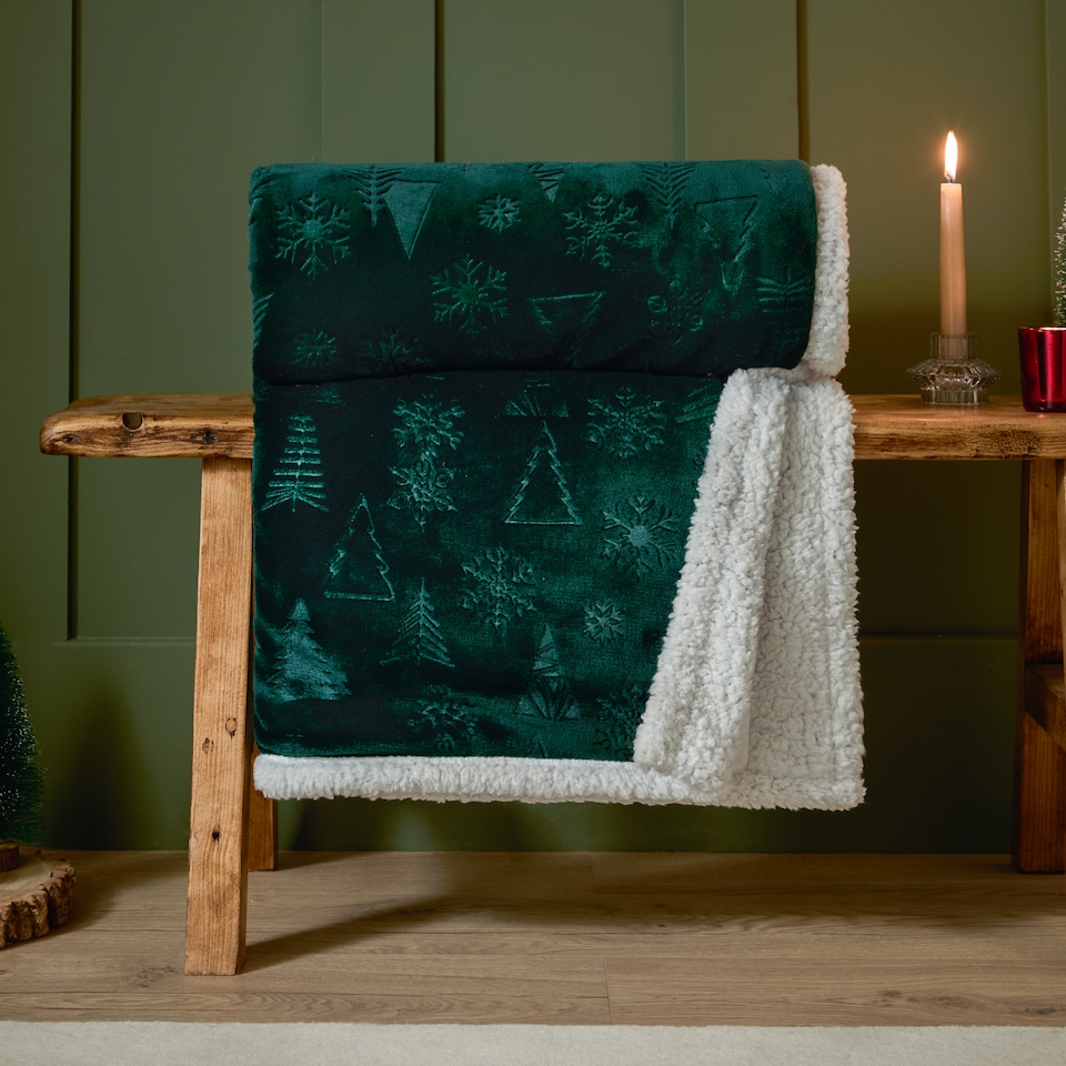 image 1 of Furn Festive Time Sherpa Fleece Throw