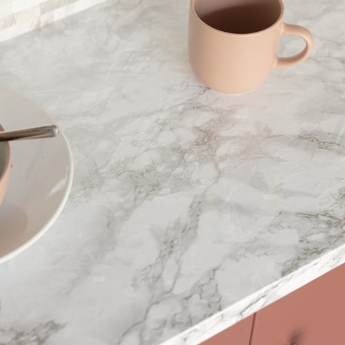 Sticky Back Plastic Cortes Silver Marble Effect Kitchen Self-adhesive Vinyl Wrap for Cupboards, Doors and Worktops 67.5cm x 1m - d-c-fix